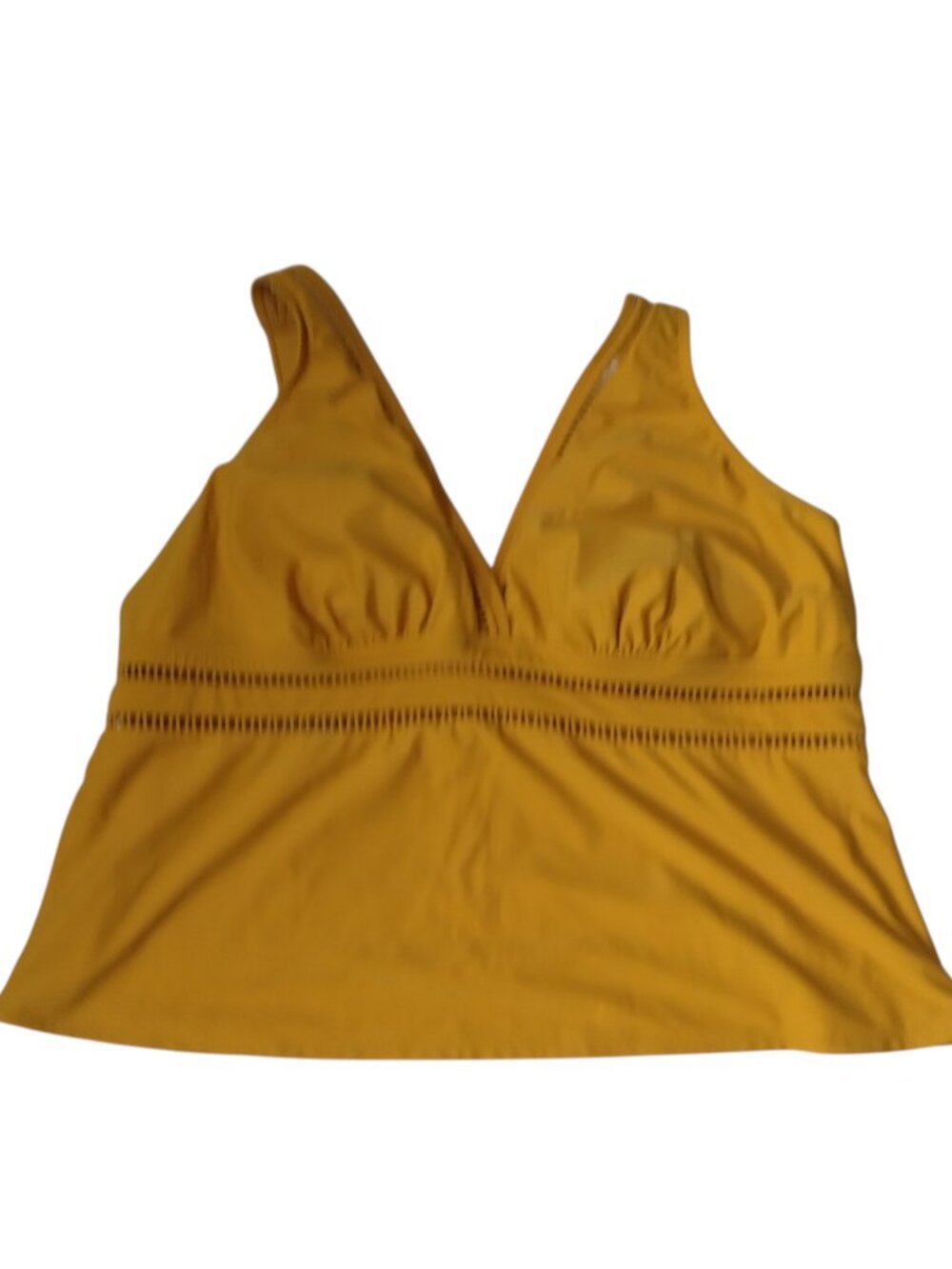 Time And Tru Tankini Swim Top V-Neck Size 3X (24W-26W) Yellow Swim Beach